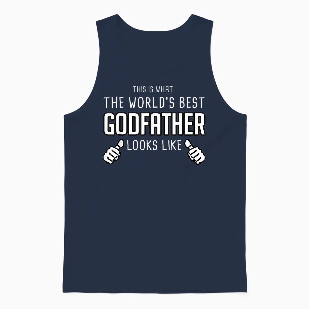 What the Worlds Best Godfather Looks Like - Godfather Unisex Tank Top in Navy