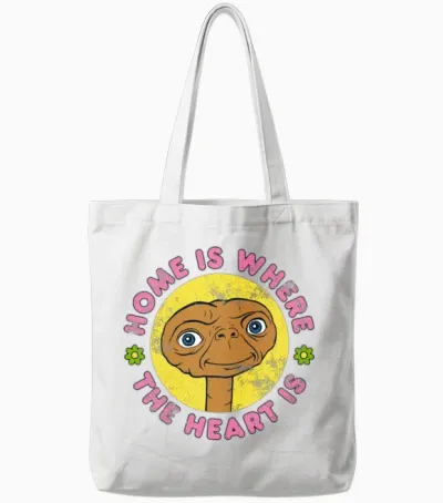 E.t. Home Is Where the Heart Is Tote Bags - White
