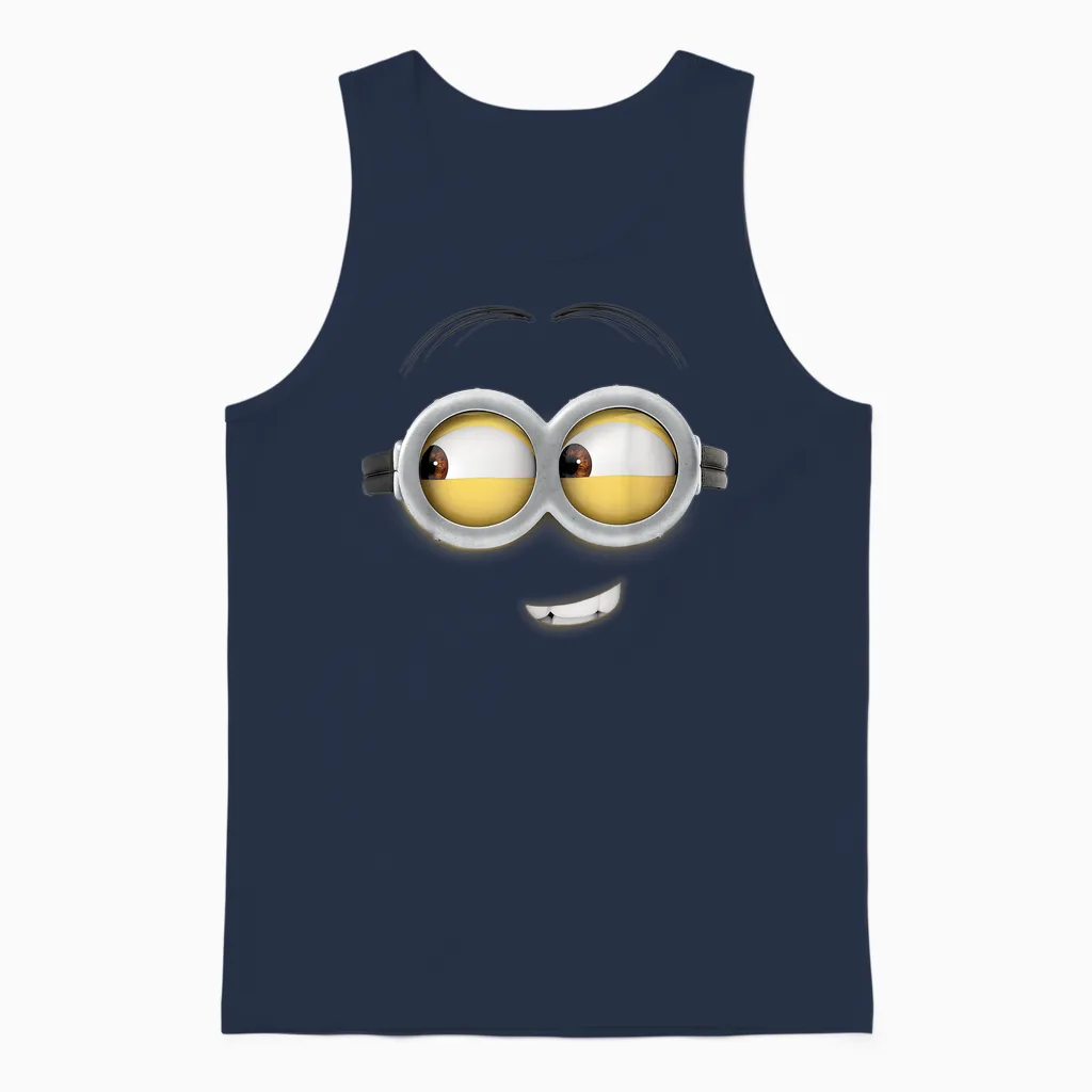 Despicable Me Minions Dave Side Smile Graphic Unisex Tank Top in Navy