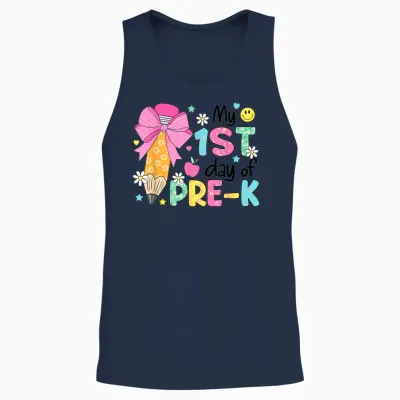 My 1st Day of Pre-K Prek Pre K 2025 Back to School Girls Unisex Tank Top - Navy