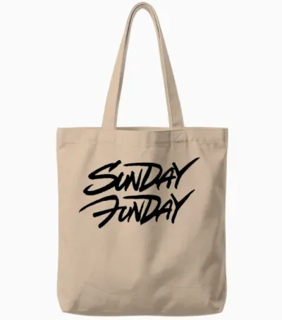 Sunday Funday Tote Bags - Natural