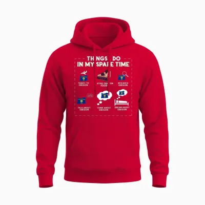 Things I Do in My Spare Time Oregon Unisex Hoodie - Red