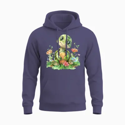 Baby Schildkröte Mit Blumen Süße Kröte Mädchen Tochter Sohn Unisex Hoodie - Heather Sport Dark Navy