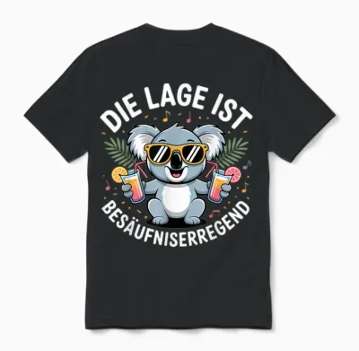 Die Lage Ist Besäufniserregend Malle T-Shirt Damen Koala Unisex T-Shirt - Black