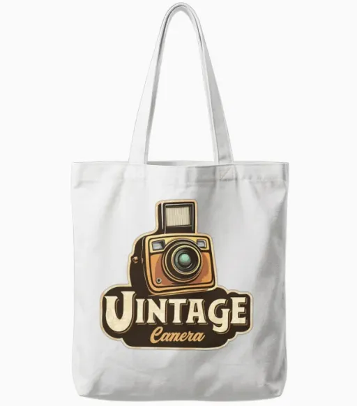 Vintage Retro Tote Bags in White