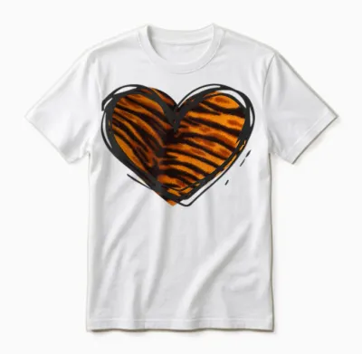Herz-Tiger-Muster – I Love Tiger Unisex T-Shirt - White