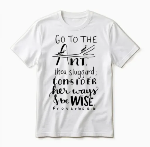 Go to the Ant Proverbs 6 6 Unisex T-Shirt in White