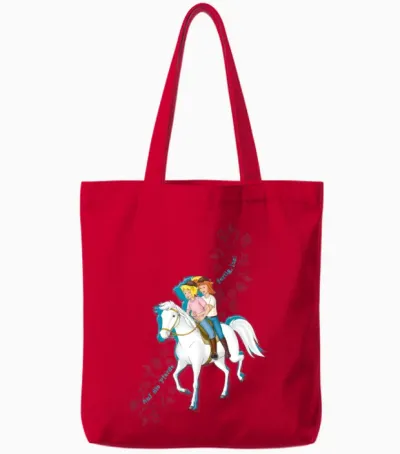 Bibi and Tina on the Horses, Ready, Go! Tote Bags - Red