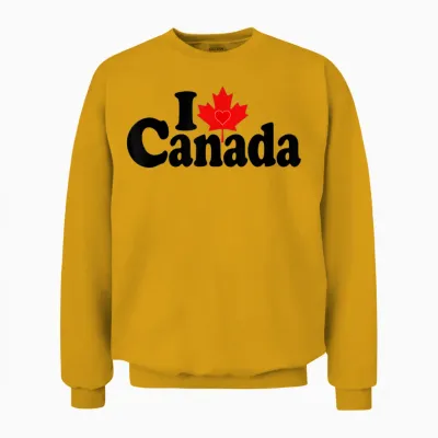 I Love Canada I Heart Canada Canada Culture Canadienne Unisex Sweatshirt - Gold