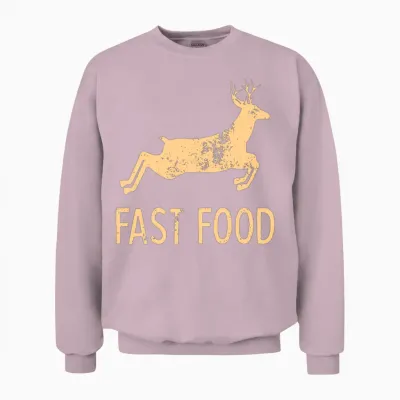 Fast Food Funny Unisex Sweatshirt - Light Pink