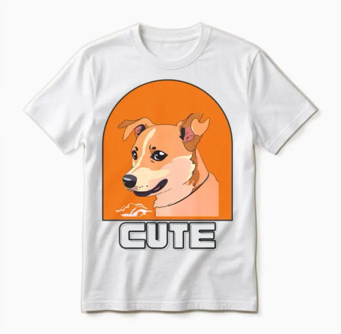 Cute Dog Lovers Unisex T-Shirt in White