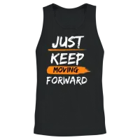 Just Keep Moving Forward Phrase Unisex Tank Top - Black – 2