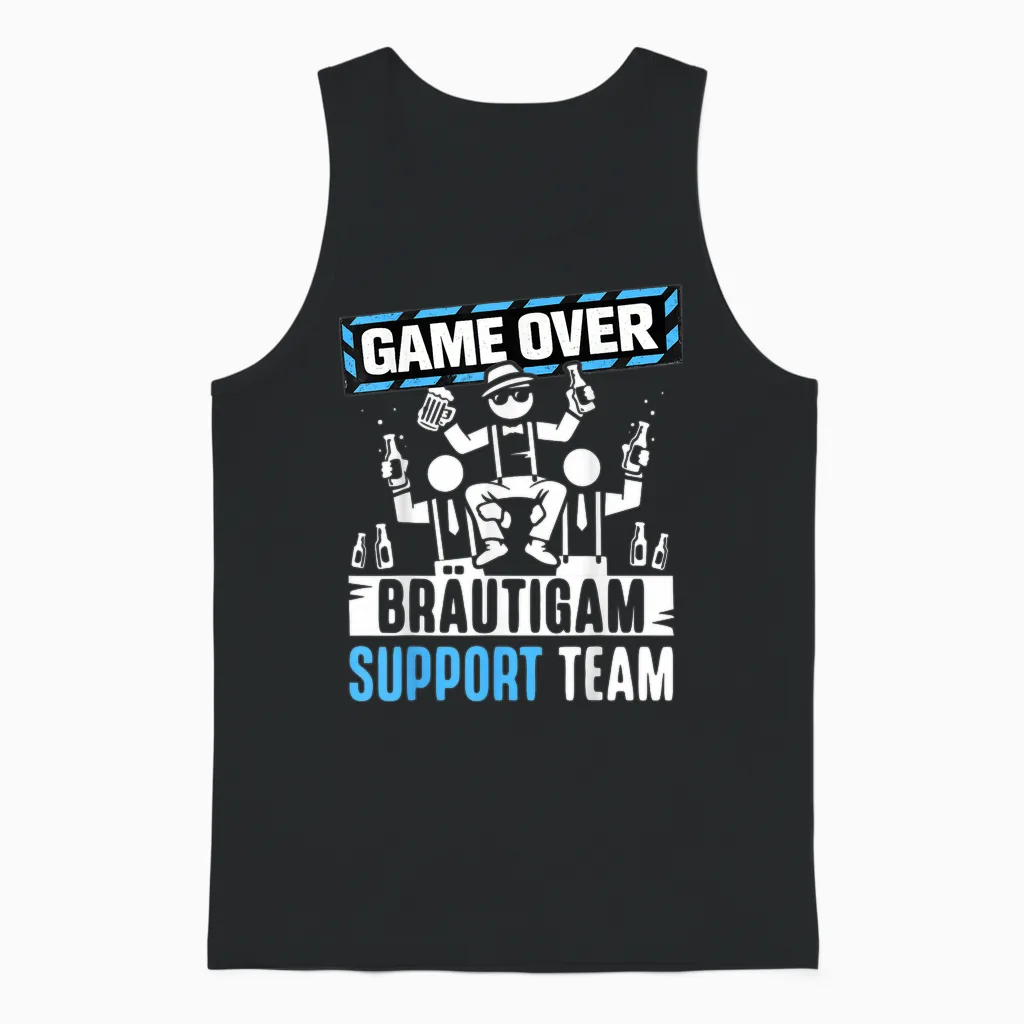 Junggesellenabschied T-Shirt Jga Männer Team Bräutigam Jga Unisex Tank Top in Black