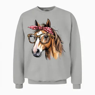Braunes Pferd Süßes Motiv Pferde Mädchen Stall Und Reiten Unisex Sweatshirt - Ash