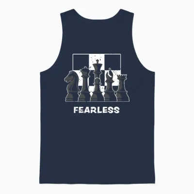 Fearless - Chess Unisex Tank Top - Navy