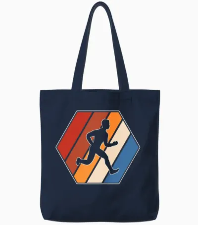 Jogging Retro Tote Bags - Navy