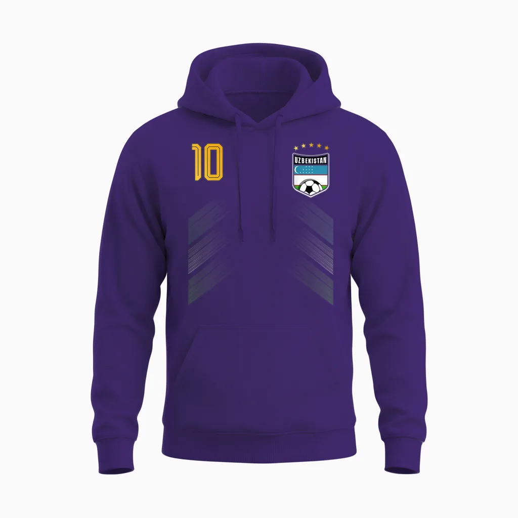 Retro Uzbekistan Flag Uzbekistani Pride Lovers Unisex Hoodie in Purple