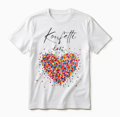 Confetti in the Heart Fancy Dress Carnival Costume Replacement Unisex T-Shirt - White