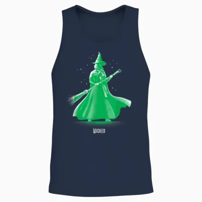 Wicked Unisex-Adults Classic Fit Green Elphaba Pose Tonal Unisex Tank Top - Navy