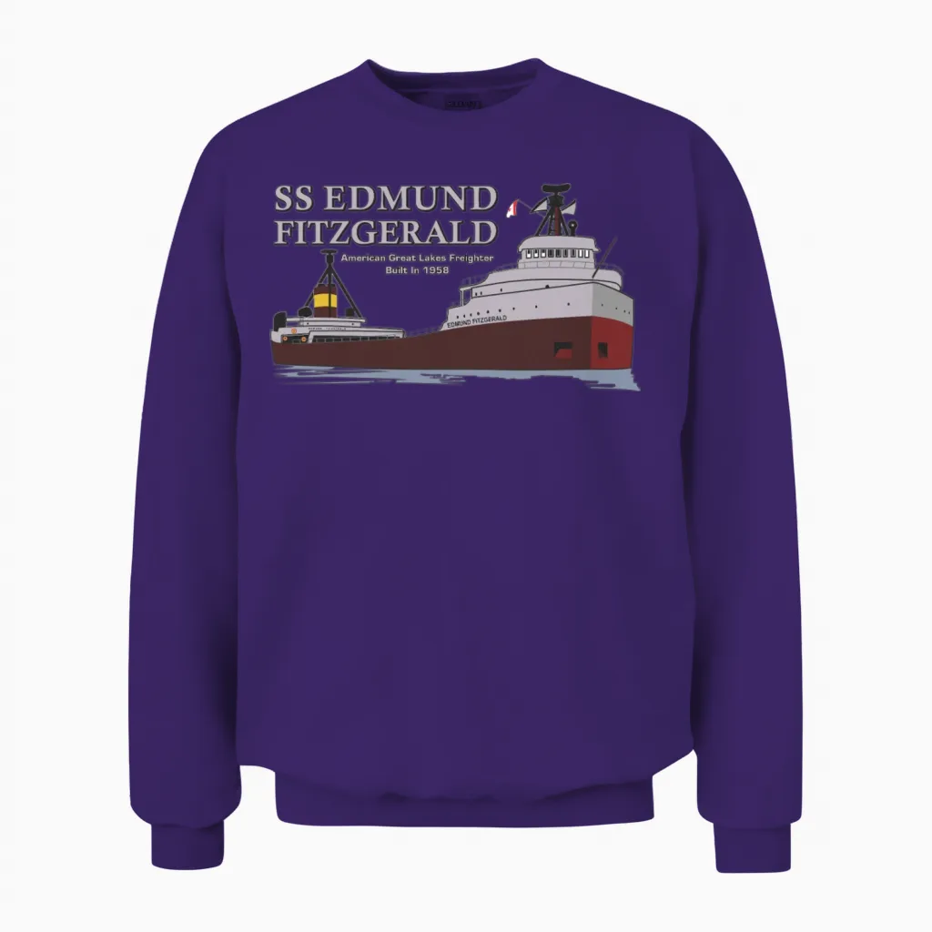 Ss Edmund Fitzgerald Unisex Sweatshirt in Purple