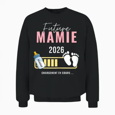 Granny in 2026 Announcement Pregnancy Future Granny Soon 2026 T-Shirt, Black, Female X-Small Unisex Sweatshirt - Black
