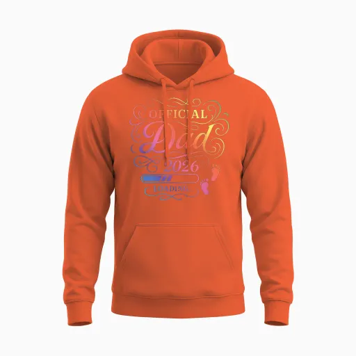 Papa 2026 Loading | Father Quote Baby Dad Unisex Hoodie - Orange