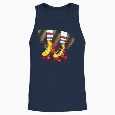 Retro Roller Skates Unisex Tank Top - Navy