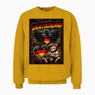 Deutschland T-Shirt Trikot Deutsche Flagge Germany Unisex Sweatshirt - Gold