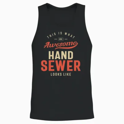 Funny Awesome Hand Sewer Job Occupation Unisex Tank Top - Black