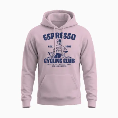 Espresso Rennrad Club Kaffee Kuchen Fahrrad Radsport Unisex Hoodie - Light Pink