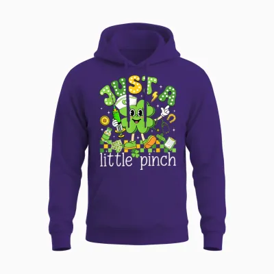 Just a Little Pinch Shamrock Nurse St Patricks Day Women Unisex Hoodie - Purple