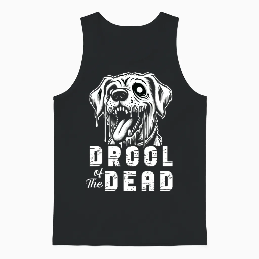 Horror Dog Halloween Spooky Dog Lover Gothic Dog Unisex Tank Top in Black