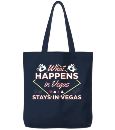 What Happens in Vegas Stays in Las Vegas Souvenir Tote Bags - Navy