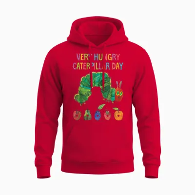 Eric Carle Very Hungry Caterpillar Day Children's Book Unisex Hoodie - Red