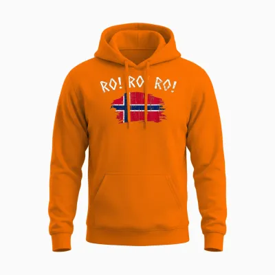 Norway Row Ro Norwegian Flag Men Women Unisex Hoodie - Safety Orange