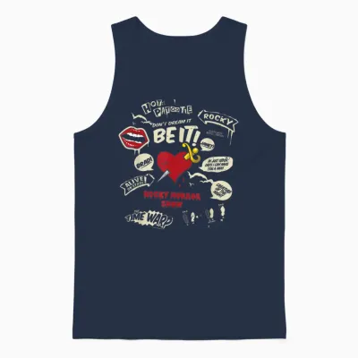 Rocky Horror Show Icons and Quotes Unisex Tank Top - Navy