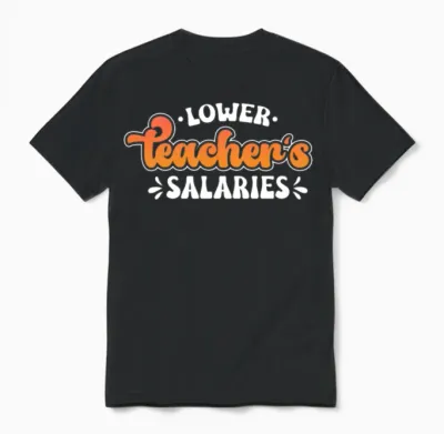 Lower Teacher Salaries Funny Teacher Powers Joke Unisex T-Shirt - Black