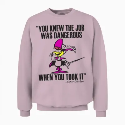 Super Chicken Solo Jay Ward Watch Art 60 Bbq T Shi Unisex Sweatshirt - Light Pink