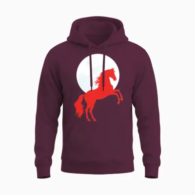 Horse Unisex Hoodie - Maroon