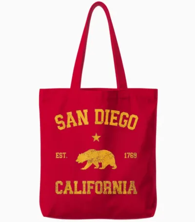 San Diego Tote Bags - Red