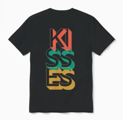 Retro Kisses Unisex T-Shirt - Black