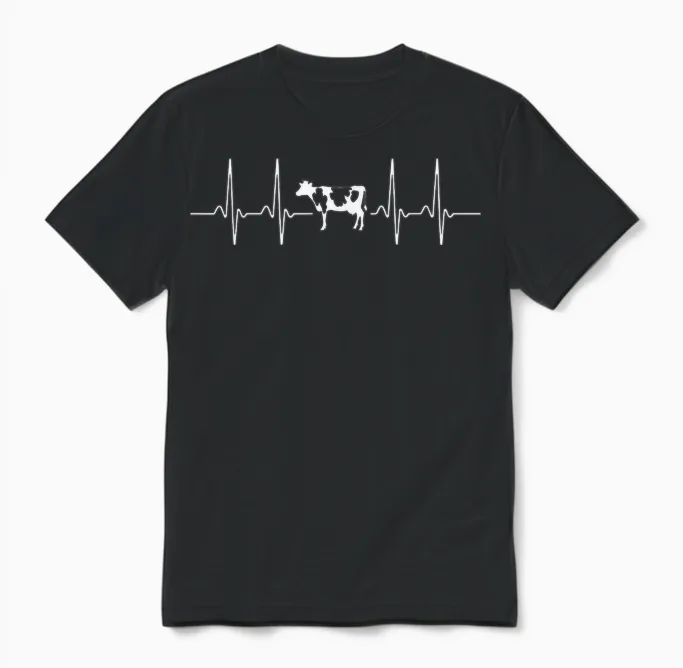 Battement De Cœur De Vache éleveur De Vaches Unisex T-Shirt in Black