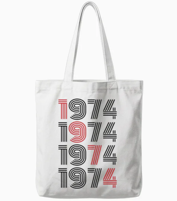1974 Vintage Tote Bags in White