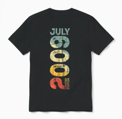 Rétro Vintage Juillet 2009 Année 2009 Vintage 2009 Depuis 2009 Unisex T-Shirt - Black