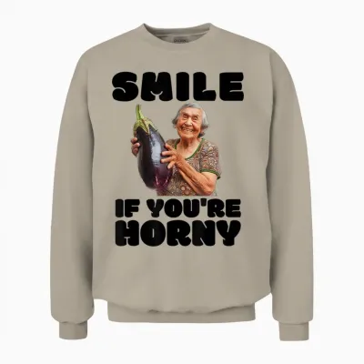 Lustige Geile Aubergine Old Lady Unappropriate Peinlich Unisex Sweatshirt - Sand