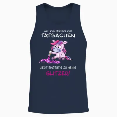 Cute Unicorn Sprinkles Glitter with Funny Saying T-Shirt, Black, S Unisex Tank Top - Navy