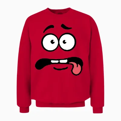 Funny Face Unisex Sweatshirt - Red