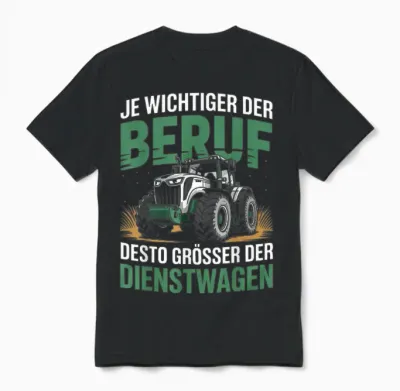 T-Shirt with German Text "landwirt Bauer" Funny Service Car Unisex T-Shirt - Black