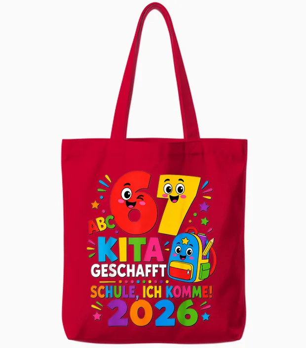 67 Kita Geschafft 2026 Kita Abgänger Kinder Tote Bags in Red
