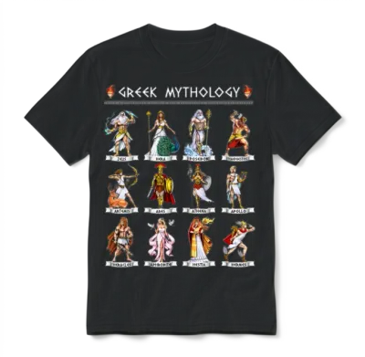 Greek Mythology Gods Unisex T-Shirt - Black